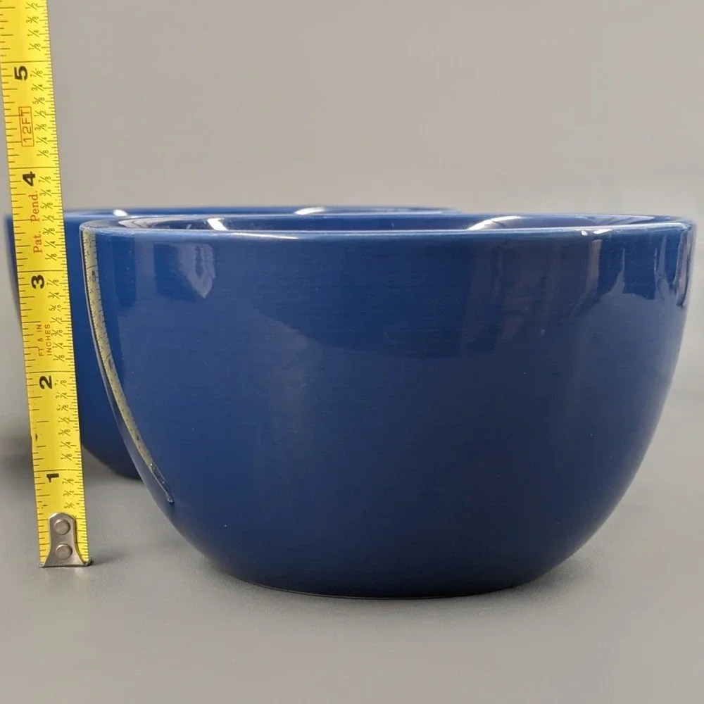 Pier 1 Imports Granada Blue Earthenware Cereal Soup Bowls Set of 4, 6 inches